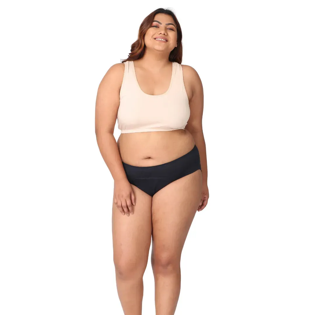 Curvy Women Period Panties For Stain Free Period | Hipster Fit | Leak Proof | Use with Pad For Hygiene | Prevents Front & Back Stains