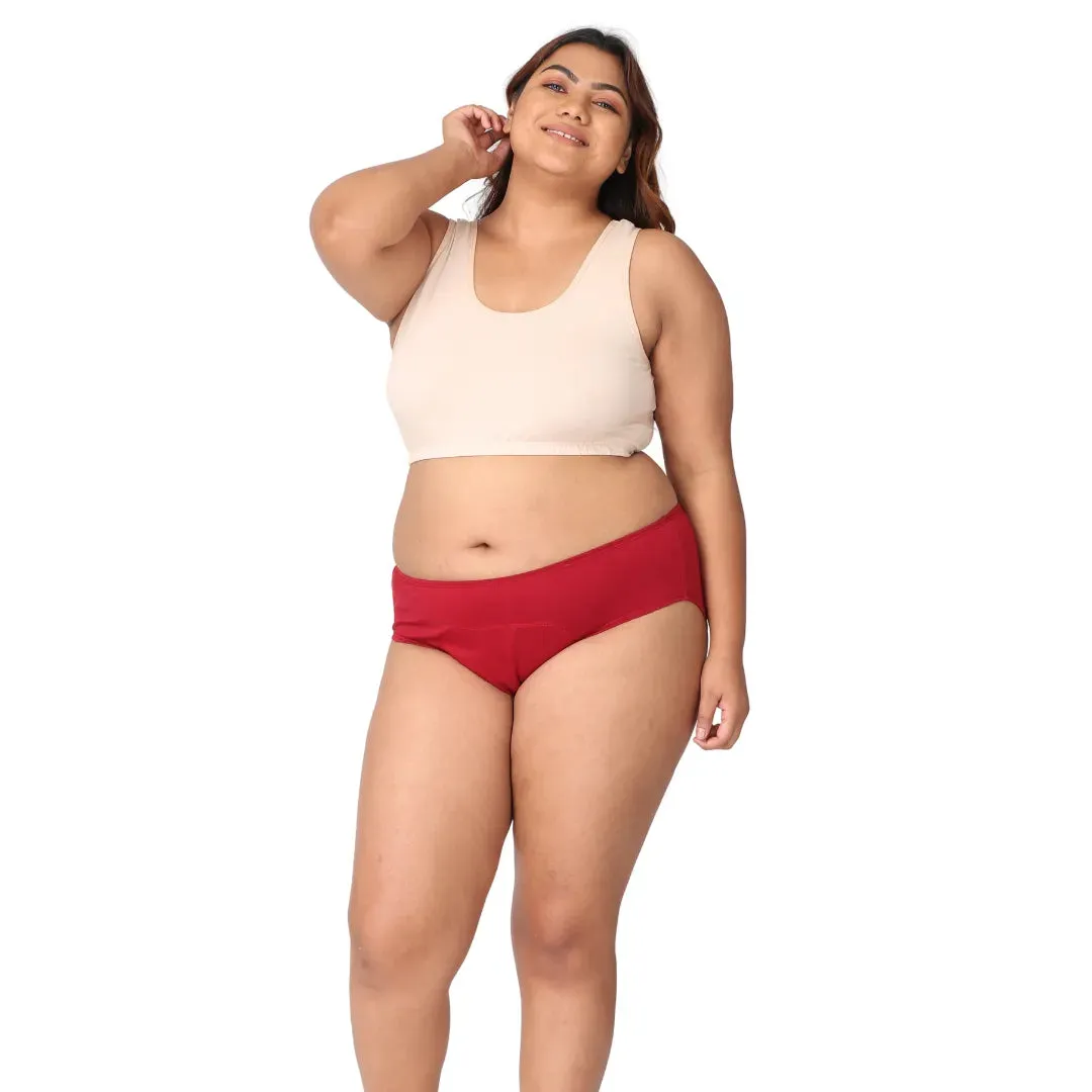 Curvy Women Period Panties For Stain Free Period | Hipster Fit | Leak Proof | Use with Pad For Hygiene | Prevents Front & Back Stains