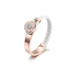 CZ STONE WHEAT CHAIN BAR BRACELET
