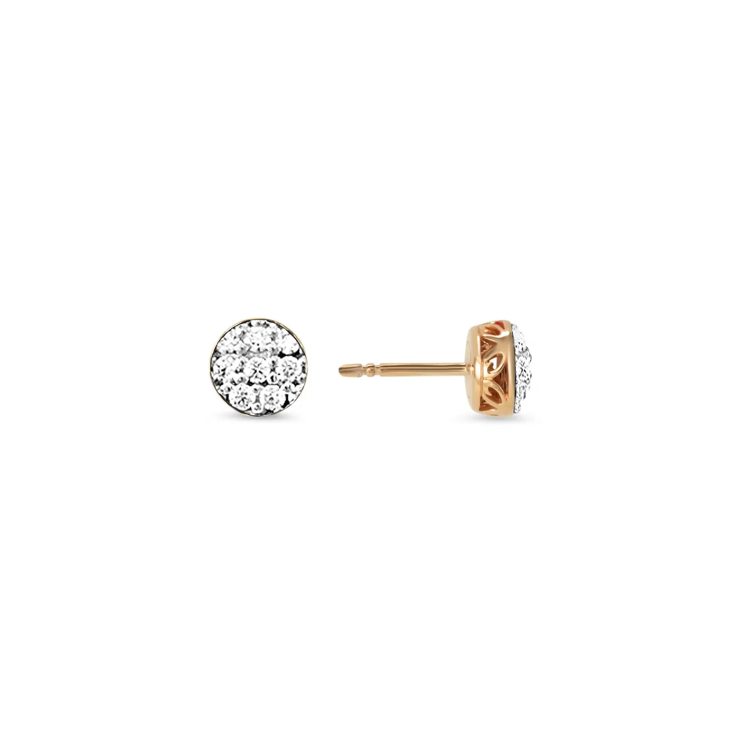 Destiny Pavé Stud Earring - 18K Rose Gold Vermeil   CZ Blanc