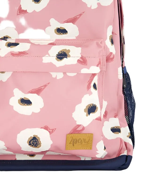 Deux par Deux Kids Backpack (Off White Flowers)