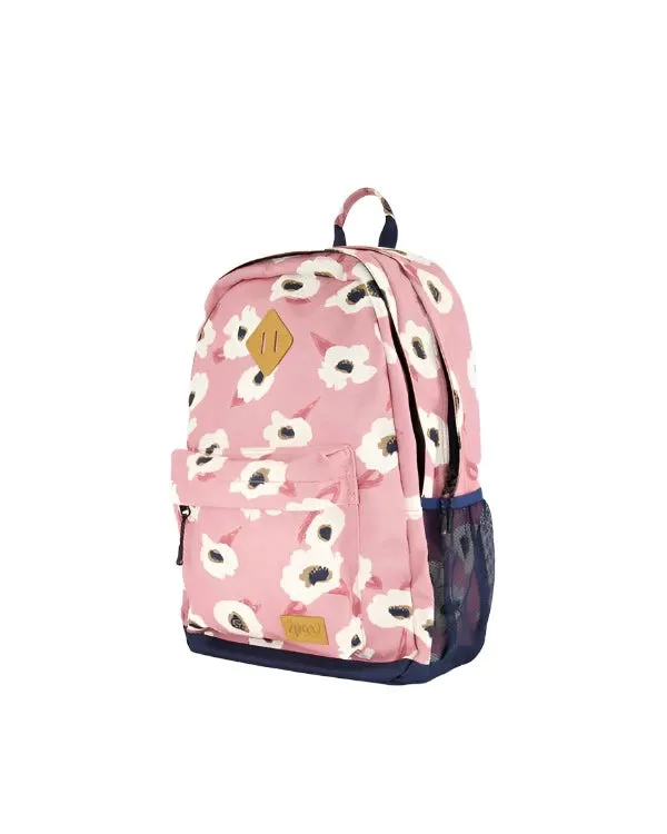 Deux par Deux Kids Backpack (Off White Flowers)