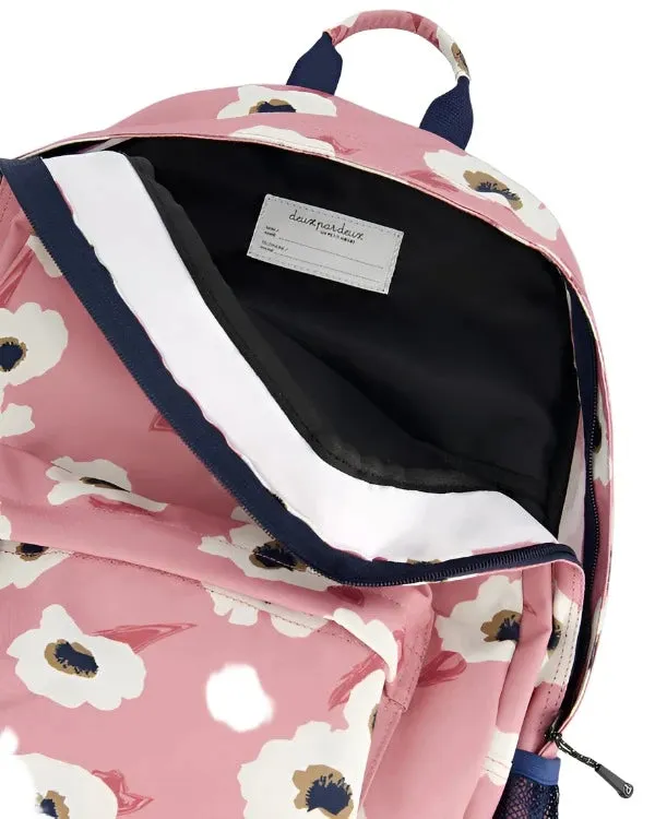Deux par Deux Kids Backpack (Off White Flowers)