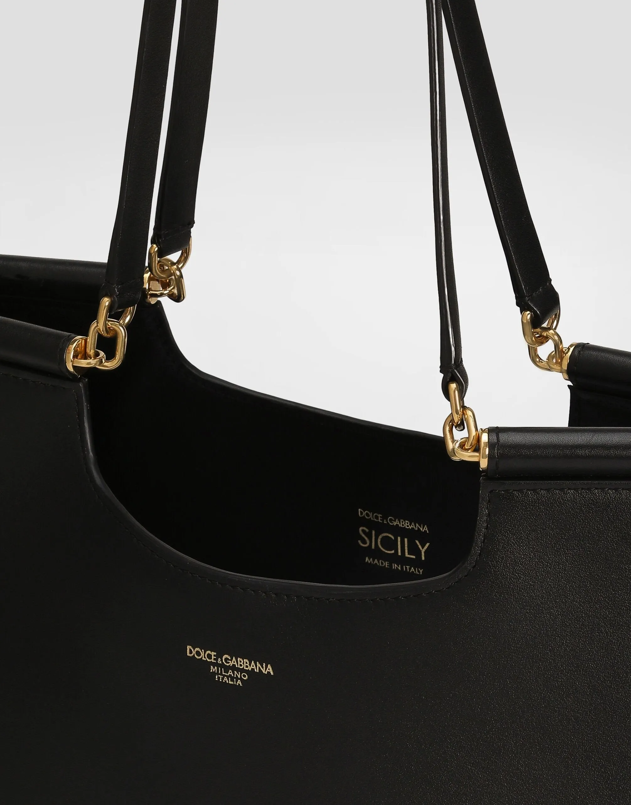 Dolce & Gabbana Large Sicily Shopper in Black