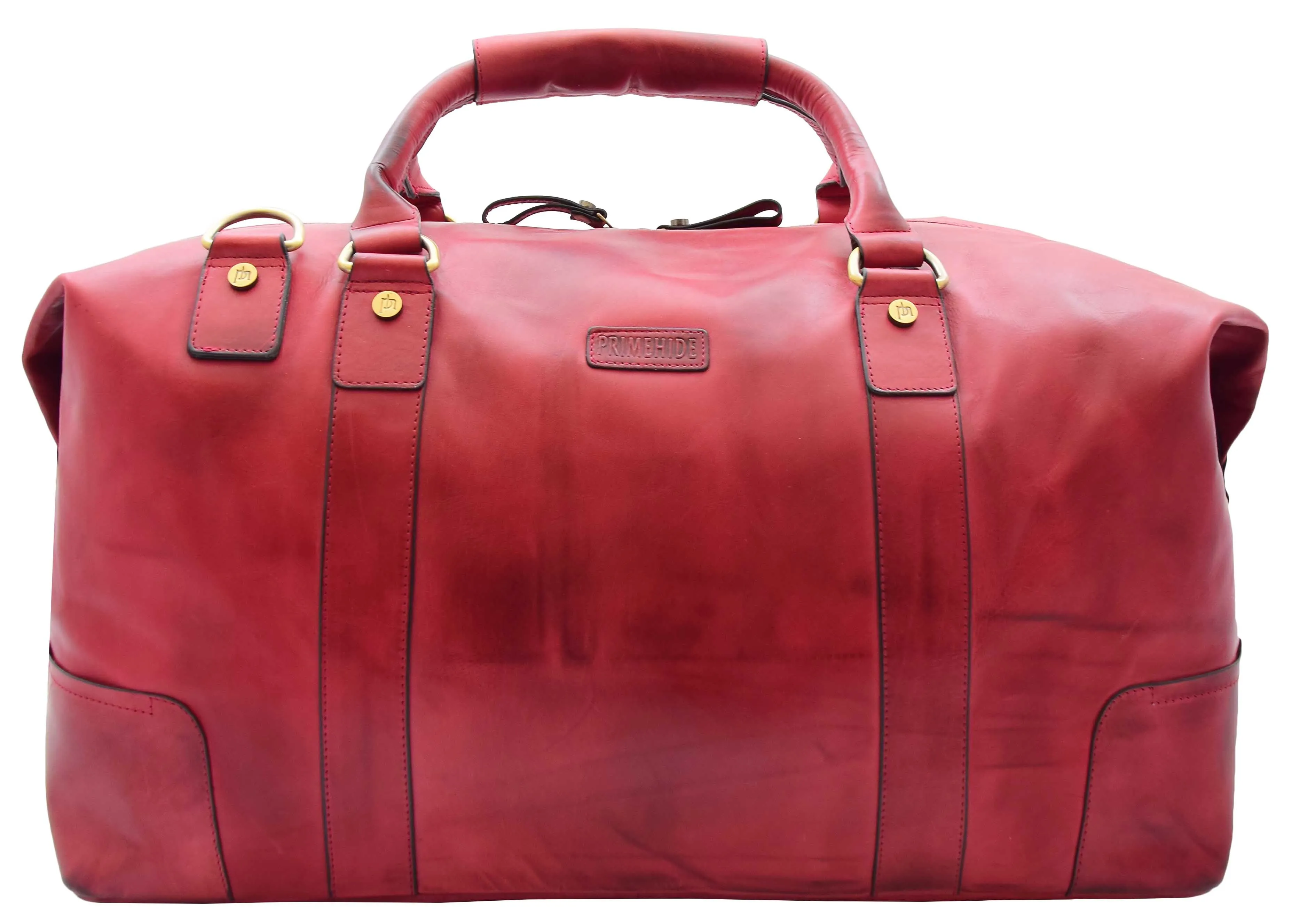 DR324 Genuine Leather Holdall Travel Weekend Duffle Bag Bordo