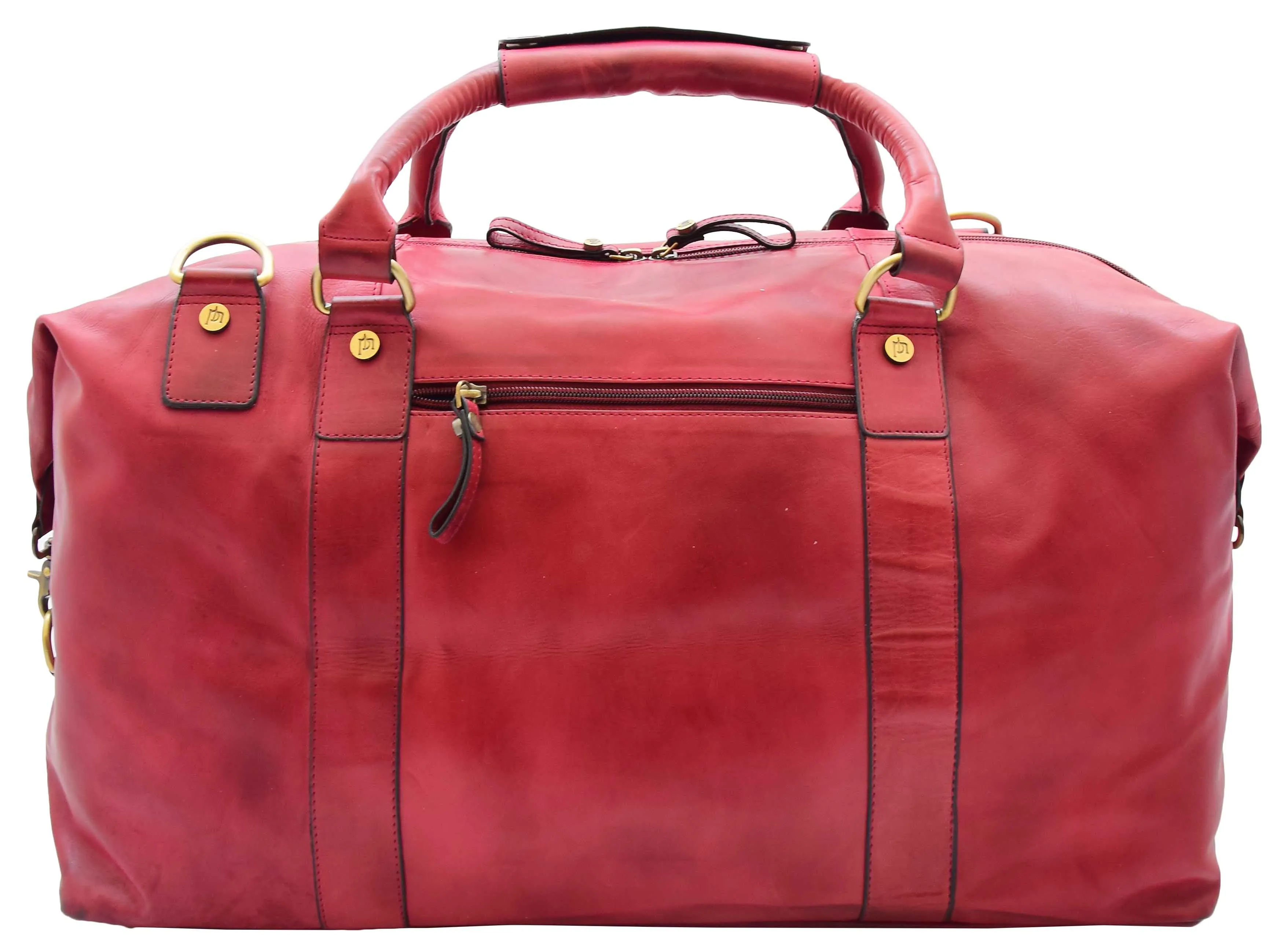 DR324 Genuine Leather Holdall Travel Weekend Duffle Bag Bordo