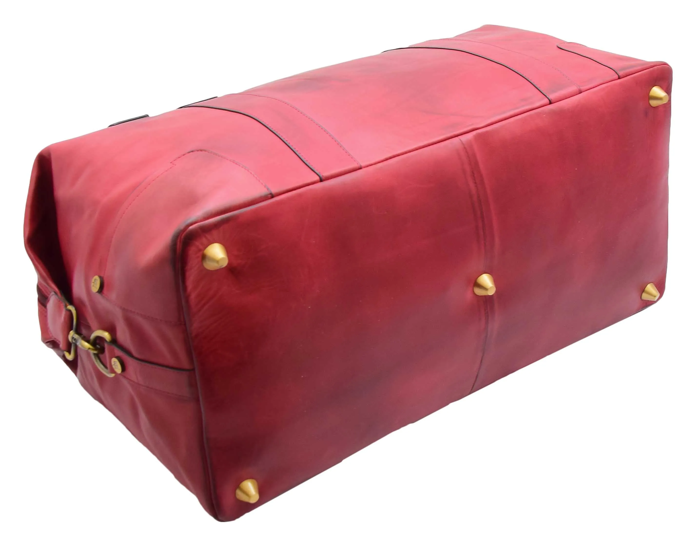 DR324 Genuine Leather Holdall Travel Weekend Duffle Bag Bordo