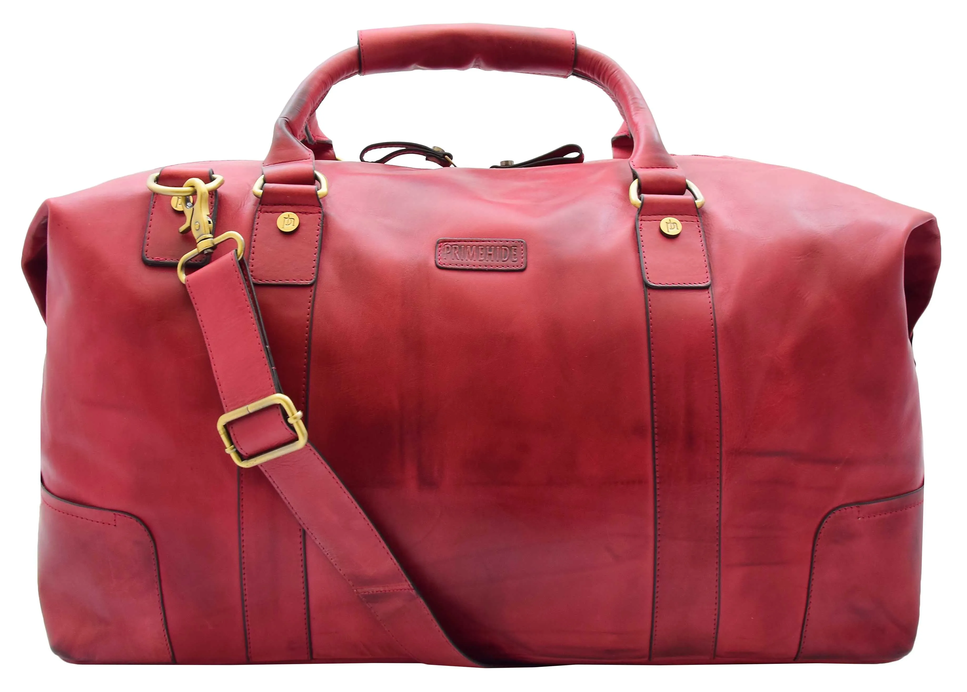 DR324 Genuine Leather Holdall Travel Weekend Duffle Bag Bordo