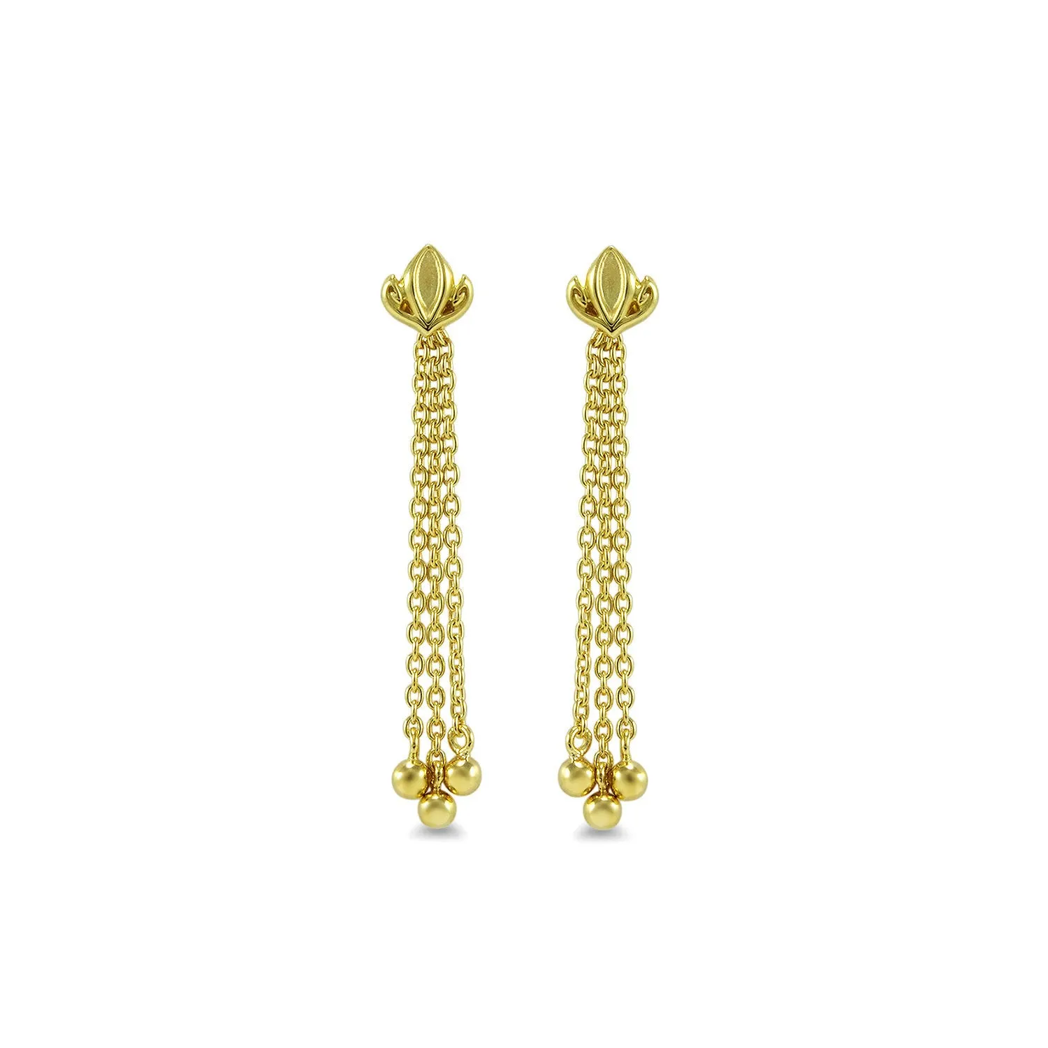 Dual Tassel Earring Long - 18K Gold Vermeil