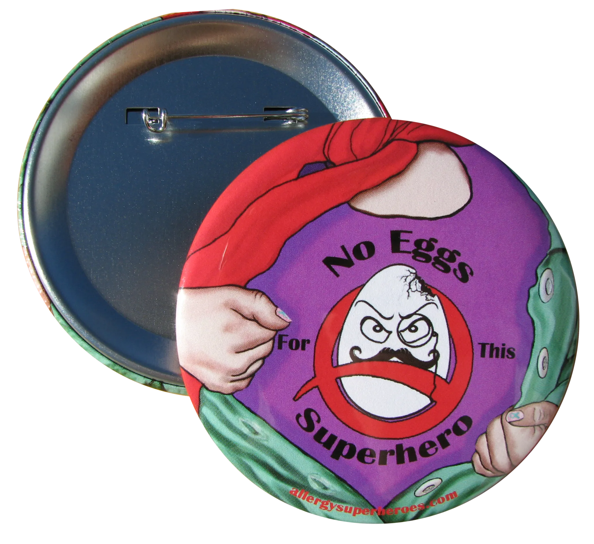 Egg Allergy Superhero Girl Button