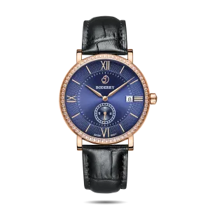 ELEGANT II - Swiss Quartz Movement Watch | Rose Gold & Blue Dial
