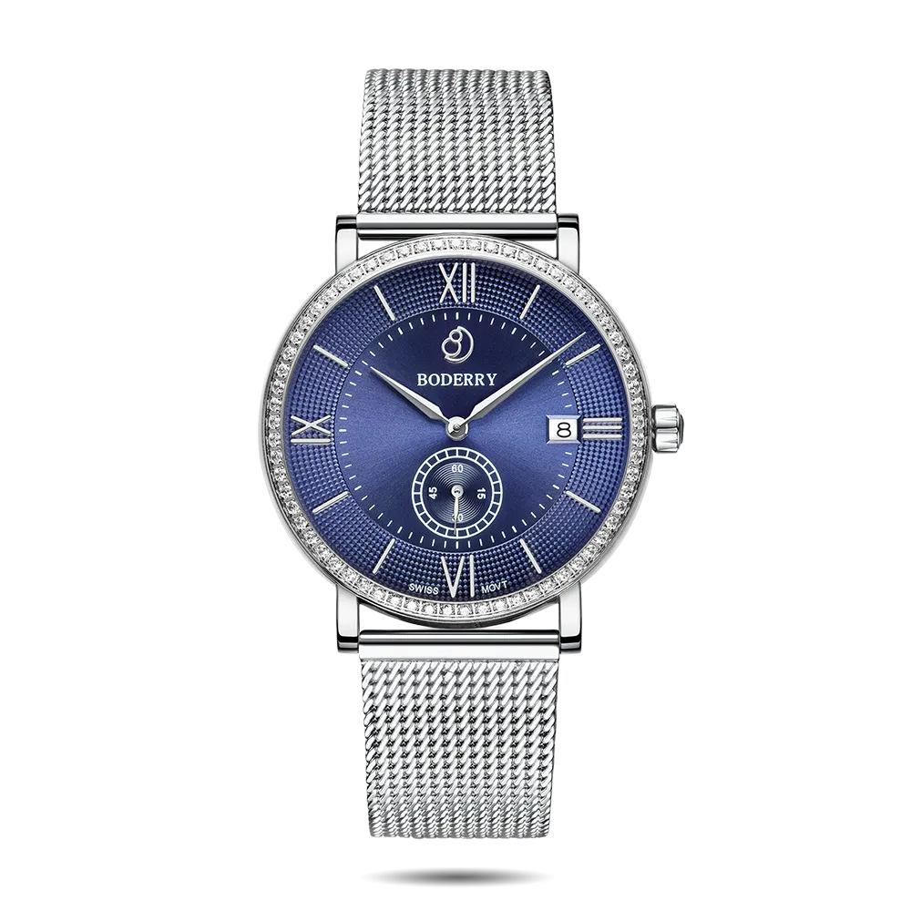 ELEGANT II - Swiss Quartz Movement Watch | Silver & Mesh Strap
