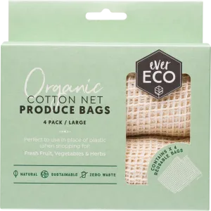Ever Eco | Reusable Produce Bags Organic Cotton Net 4pk
