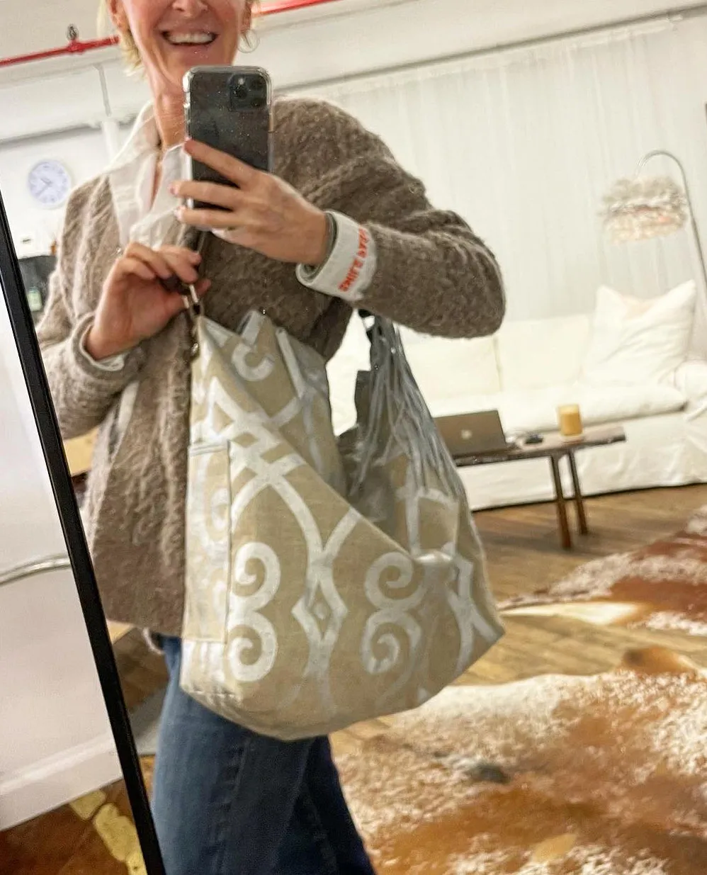 Febe Hobo Art Deco Linen