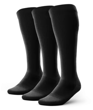 Flagship Knee High Compression Socks Black 3-Pack