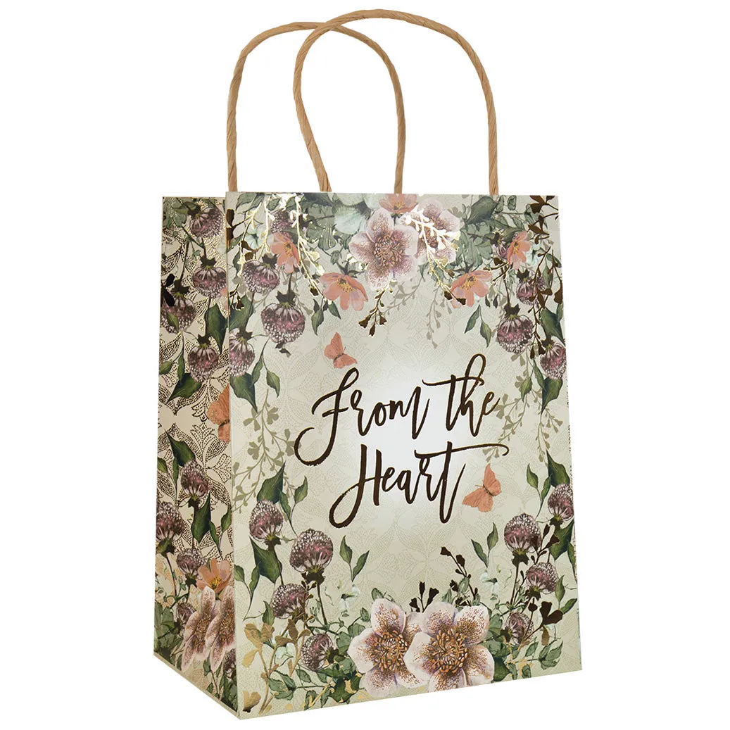 GIFT BAG, FLORAL HEART