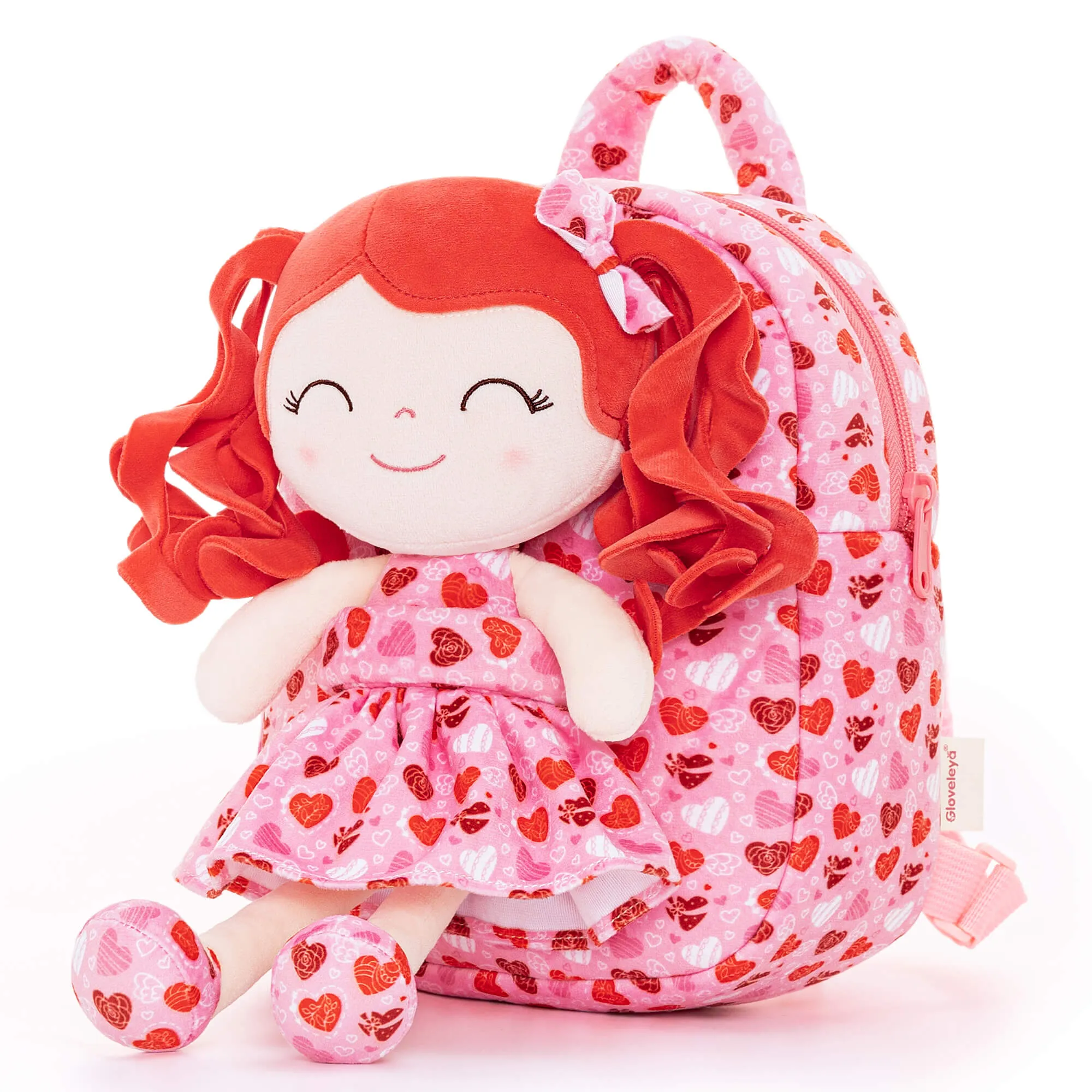 Gloveleya 9-inch Personalized Spring Girl Love Heart Dolls Backpacks Series