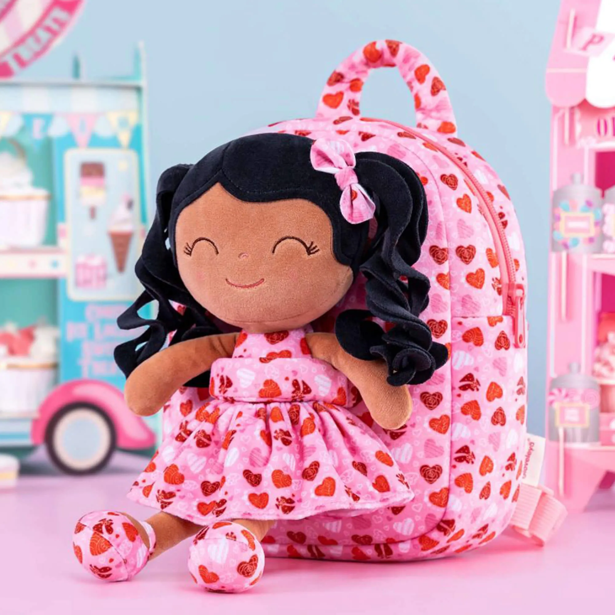 Gloveleya 9-inch Personalized Spring Girl Love Heart Dolls Backpacks Series