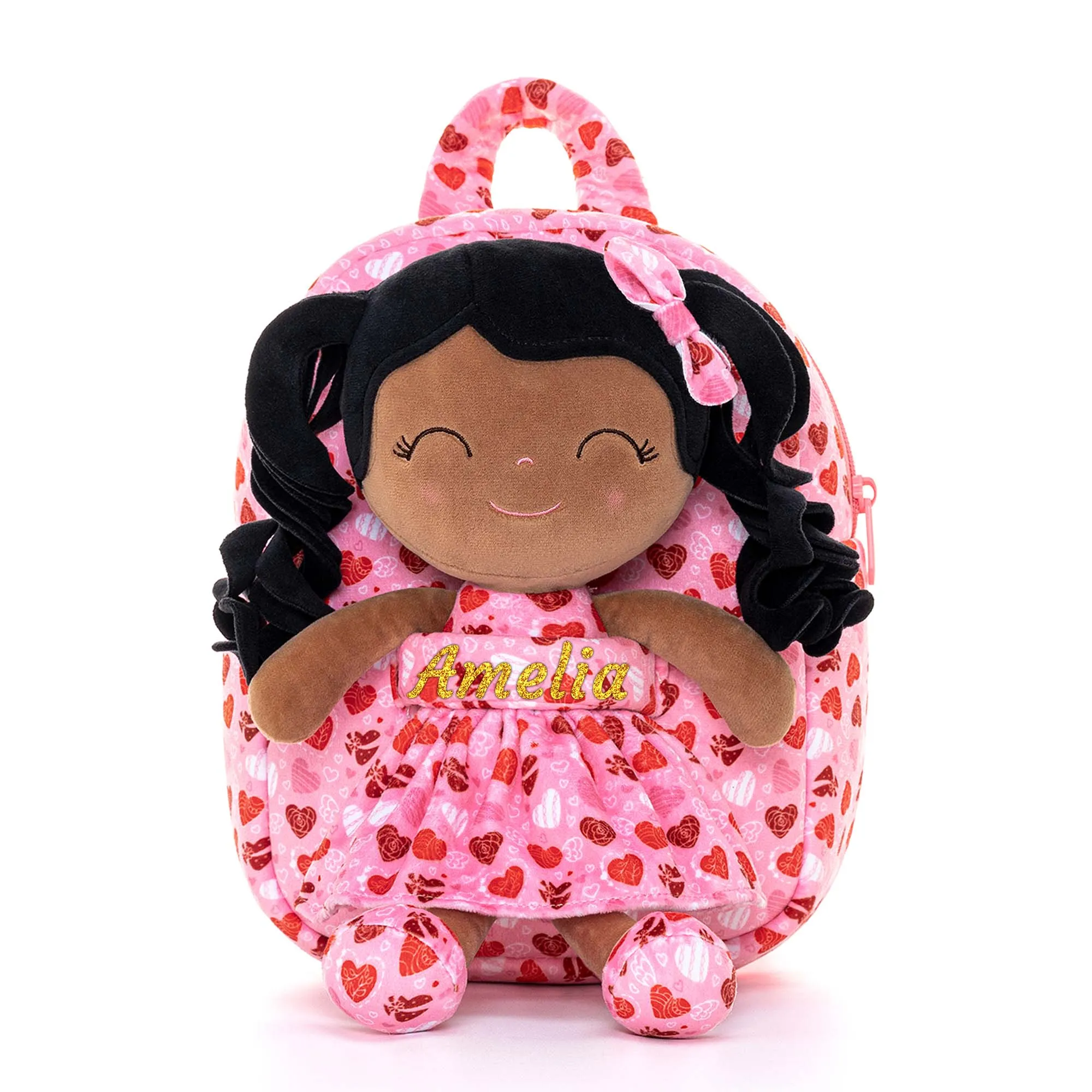 Gloveleya 9-inch Personalized Spring Girl Love Heart Dolls Backpacks Series