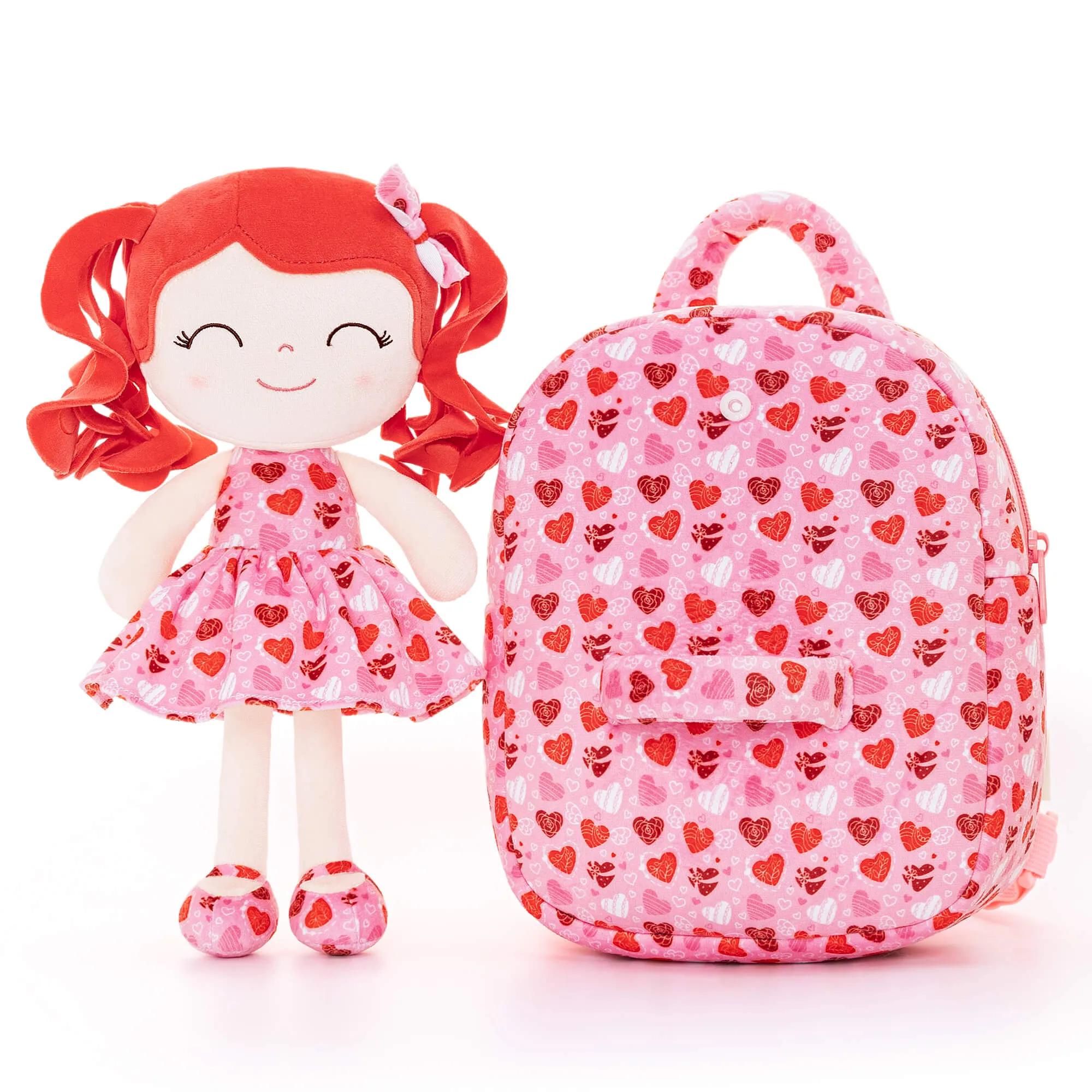 Gloveleya 9-inch Personalized Spring Girl Love Heart Dolls Backpacks Series