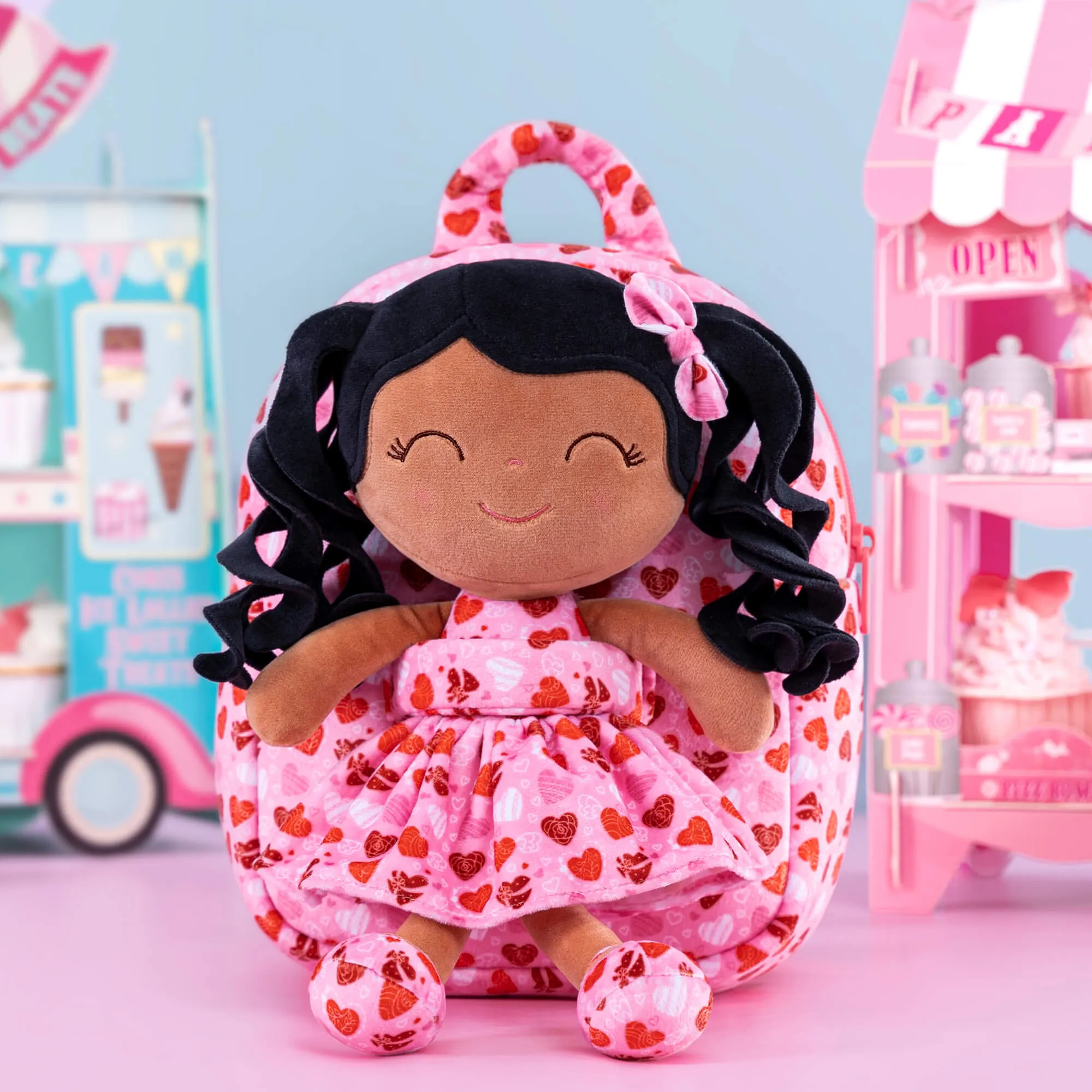 Gloveleya 9-inch Personalized Spring Girl Love Heart Dolls Backpacks Series