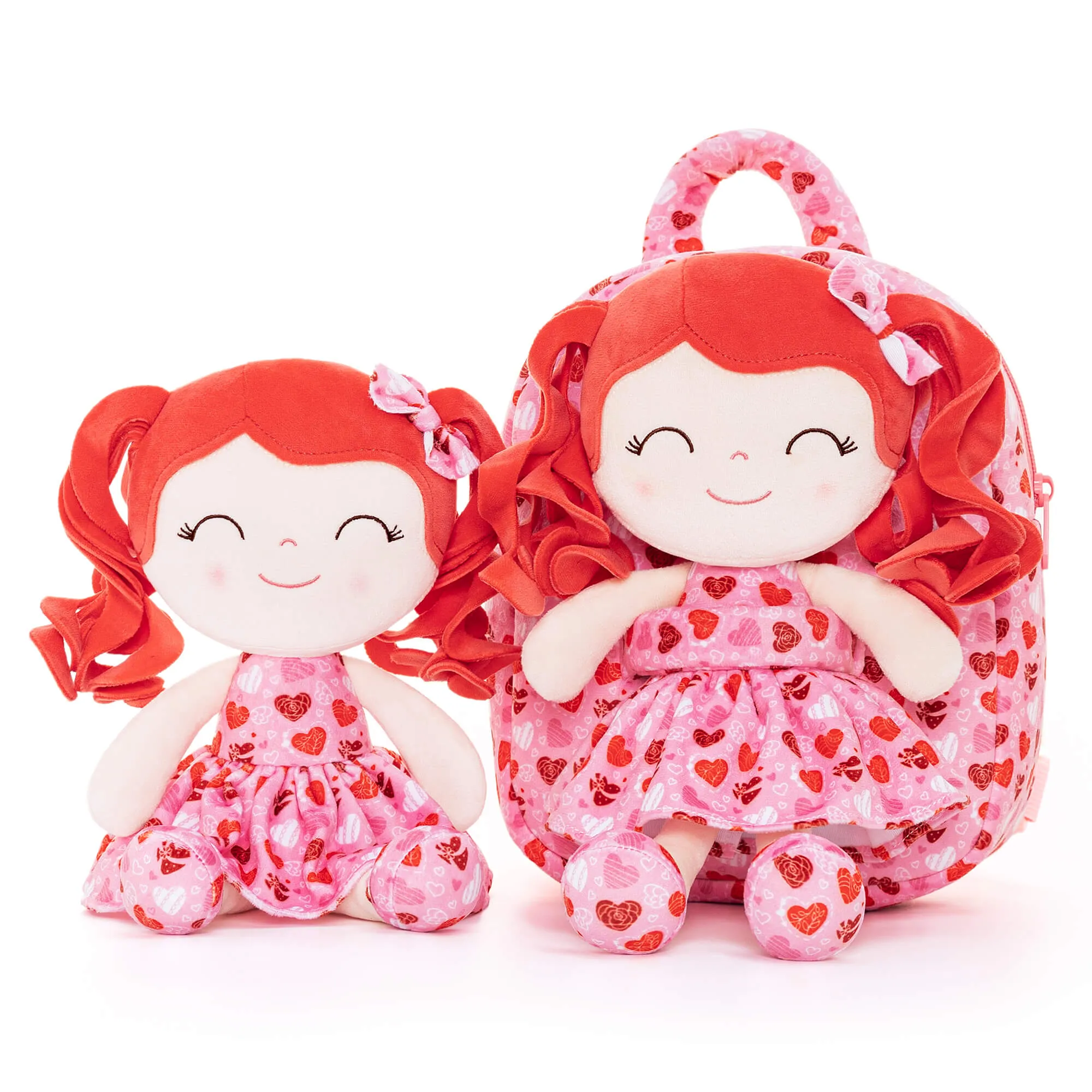 Gloveleya 9-inch Personalized Spring Girl Love Heart Dolls Backpacks Series