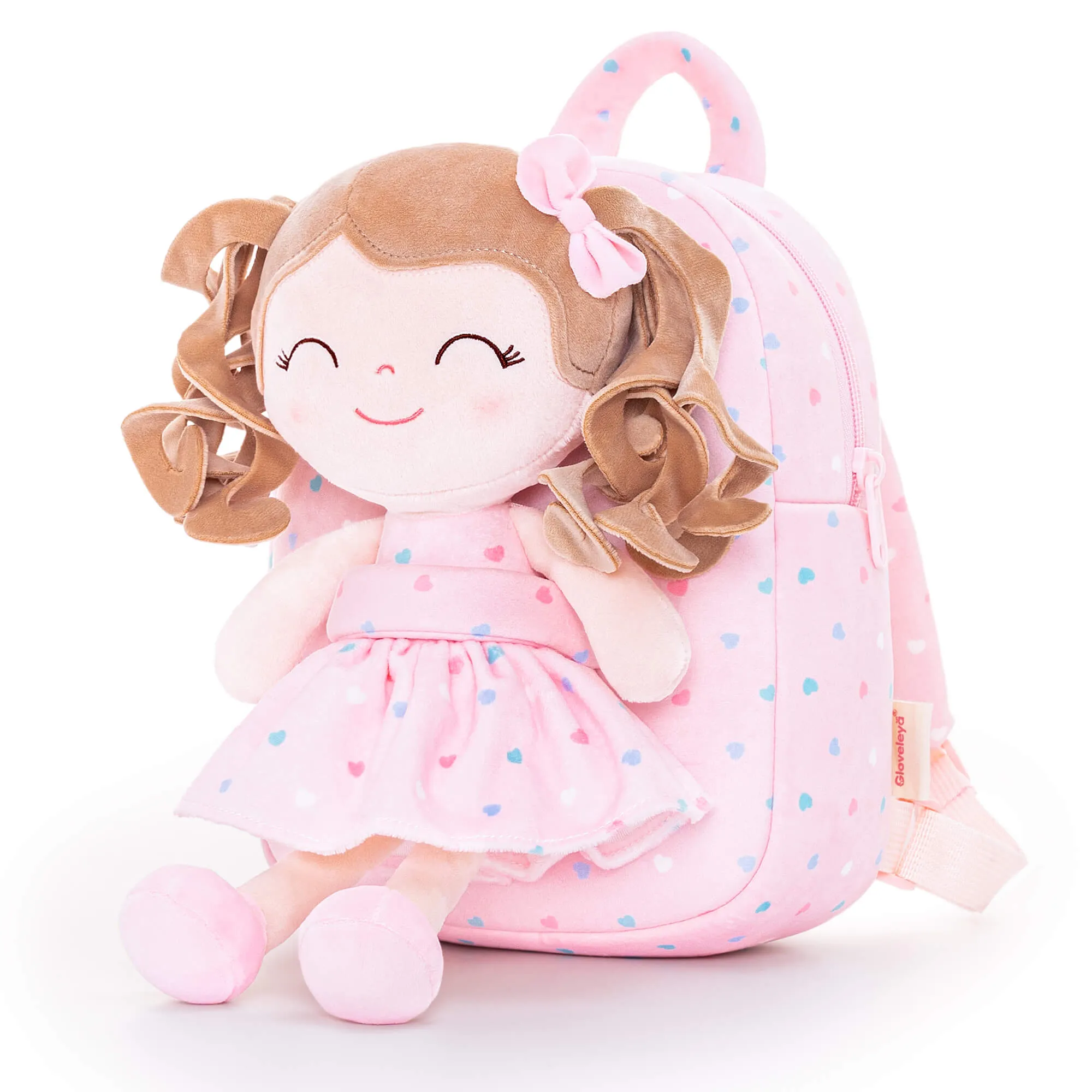 Gloveleya 9-inch Personalized Spring Girl Love Heart Dolls Backpacks Series