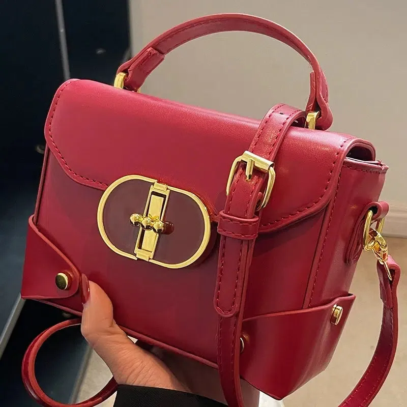 Gold Buckle Small Square Bag