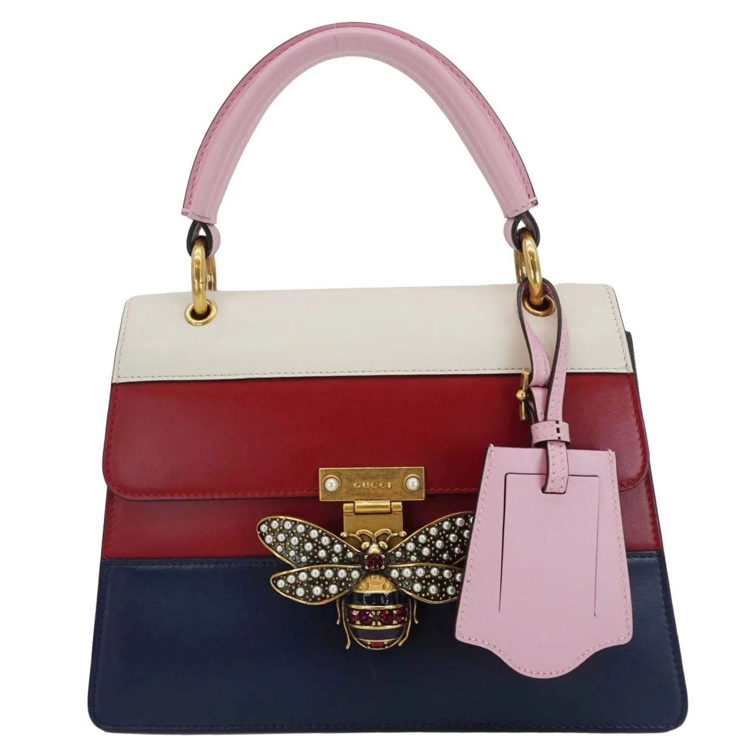 GUCCI Queen Margaret Bee Blind For Love Leather Shoulder Bag Multicolor 476541