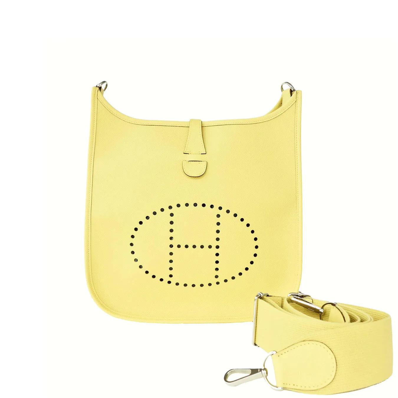 Hermes Jaune Poussin Evelyne PM Messenger Leather Bag Rare