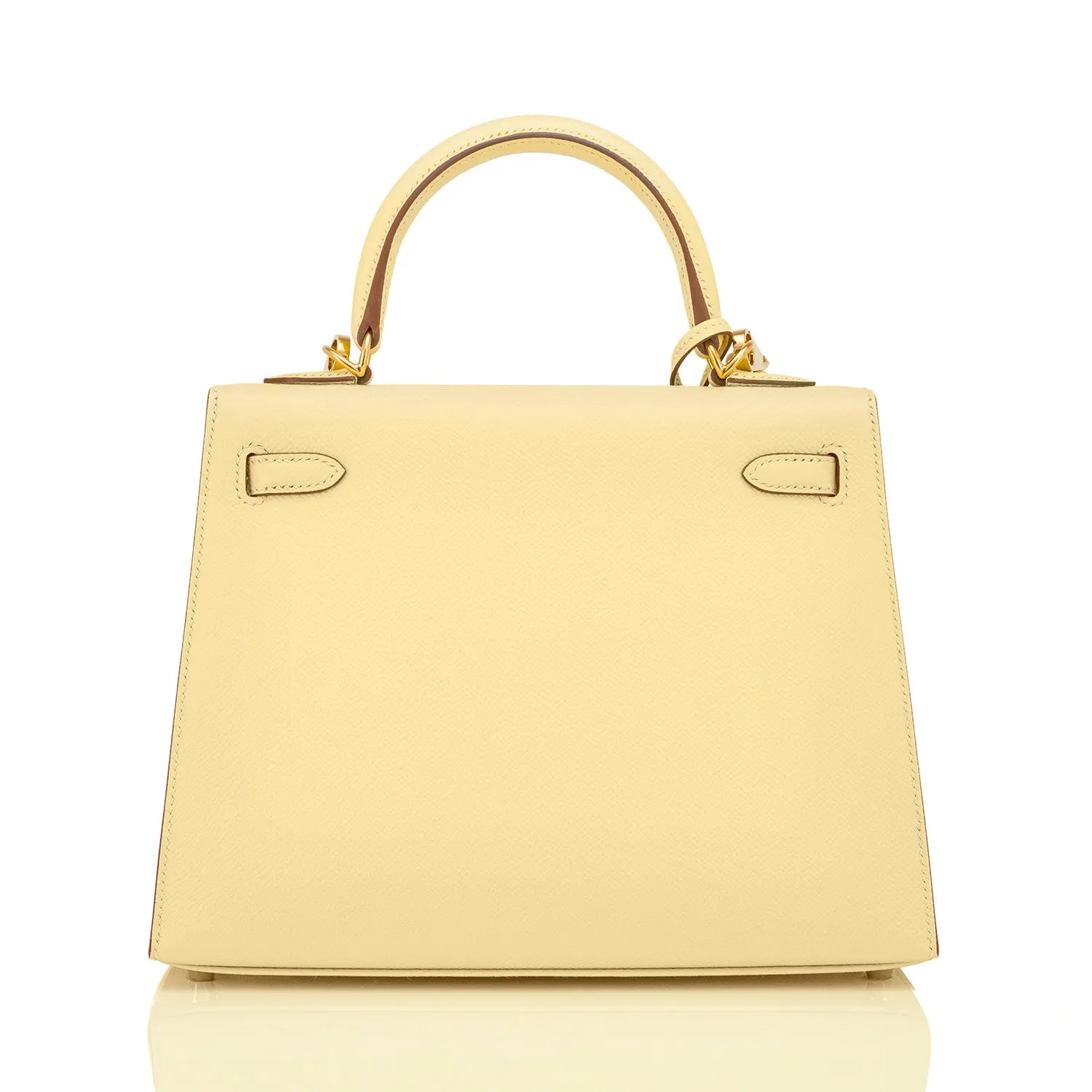 Hermes Kelly 25cm Jaune Poussin Sellier Epsom Kelly Gold Hardware