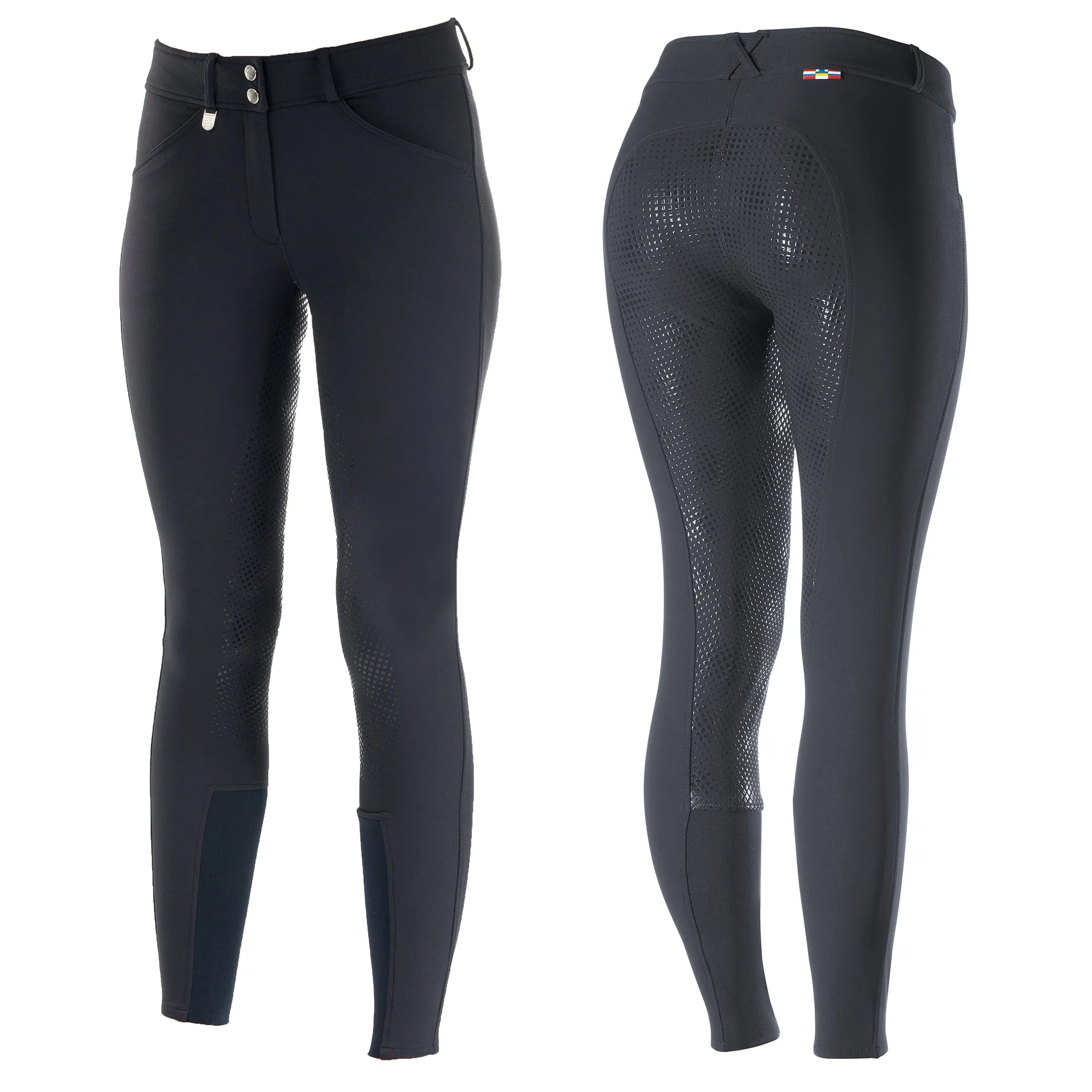 Horze Grand Prix Silicone Ladies Breeches Navy