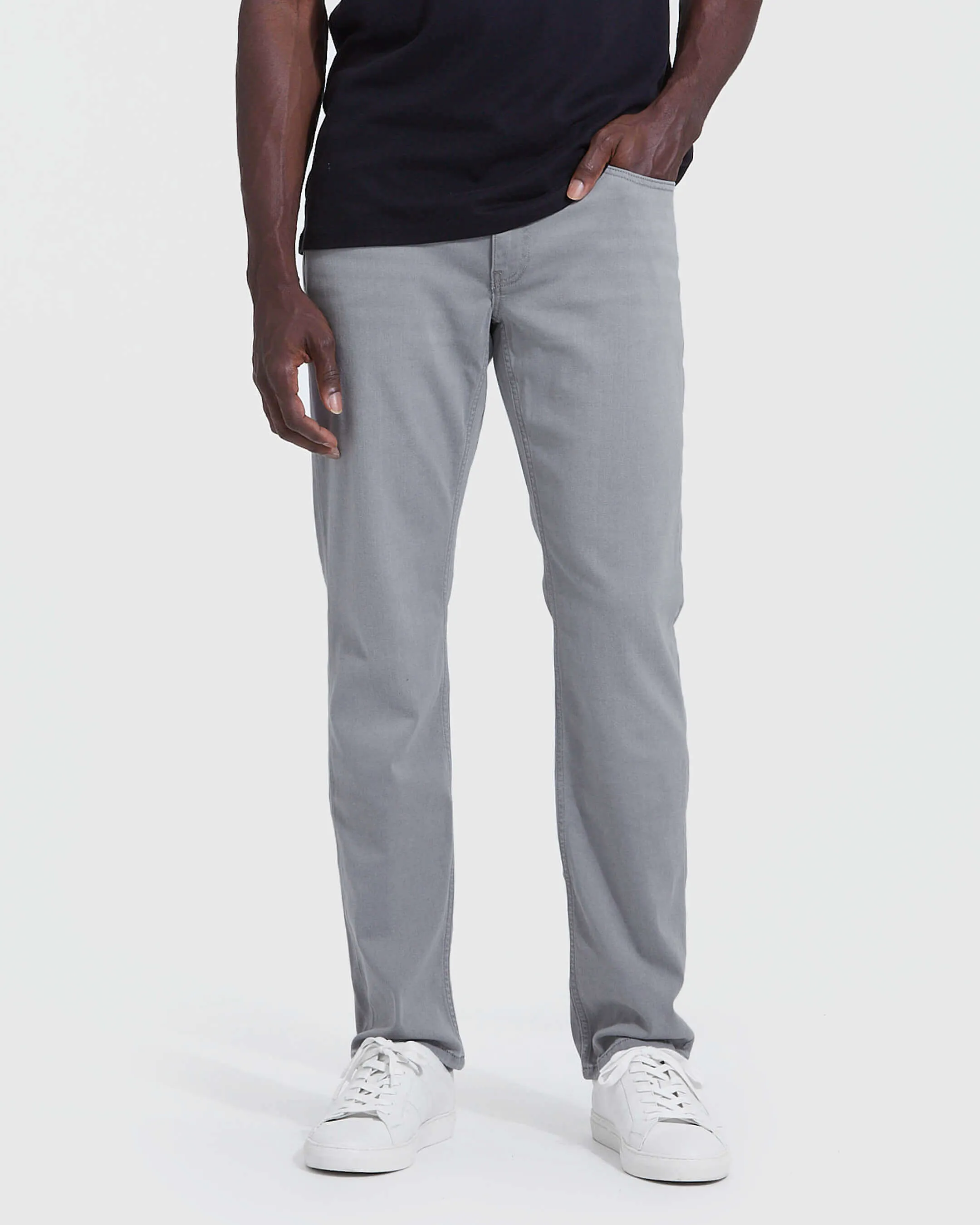 Indigo & Medium Gray Wash Straight Comfort Stretch Jeans 2-Pack