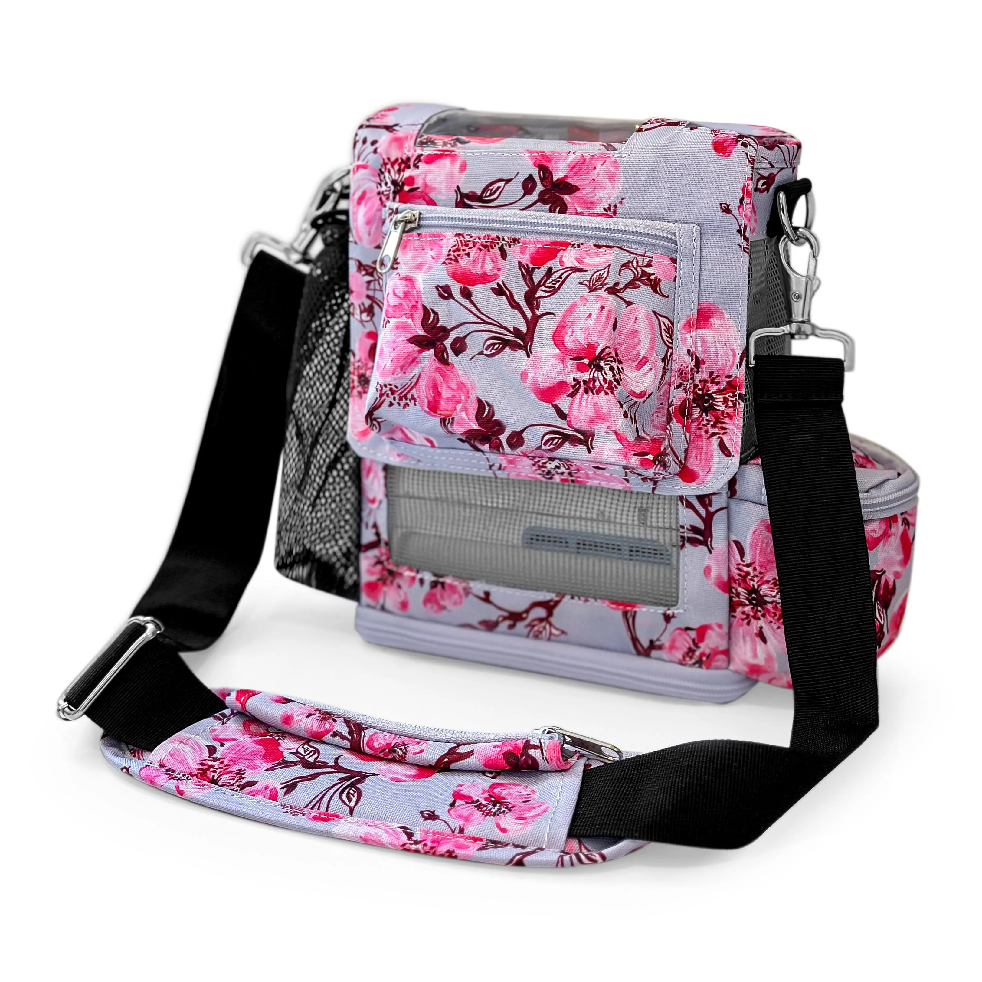 Inogen One G5 Crossbody Purse/Shoulder Bag with pockets Fits accessories, phone, zippered bottom for easily changing battery