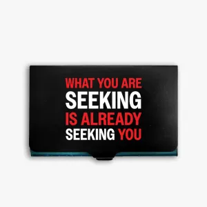 Inspirational Metal Card Holder: Seek