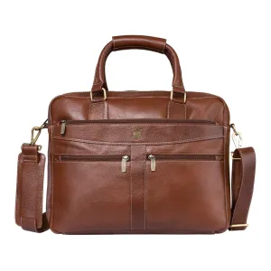 Kuger-Brent Terra Cognac Genuine Leather Unisex Messenger Bag