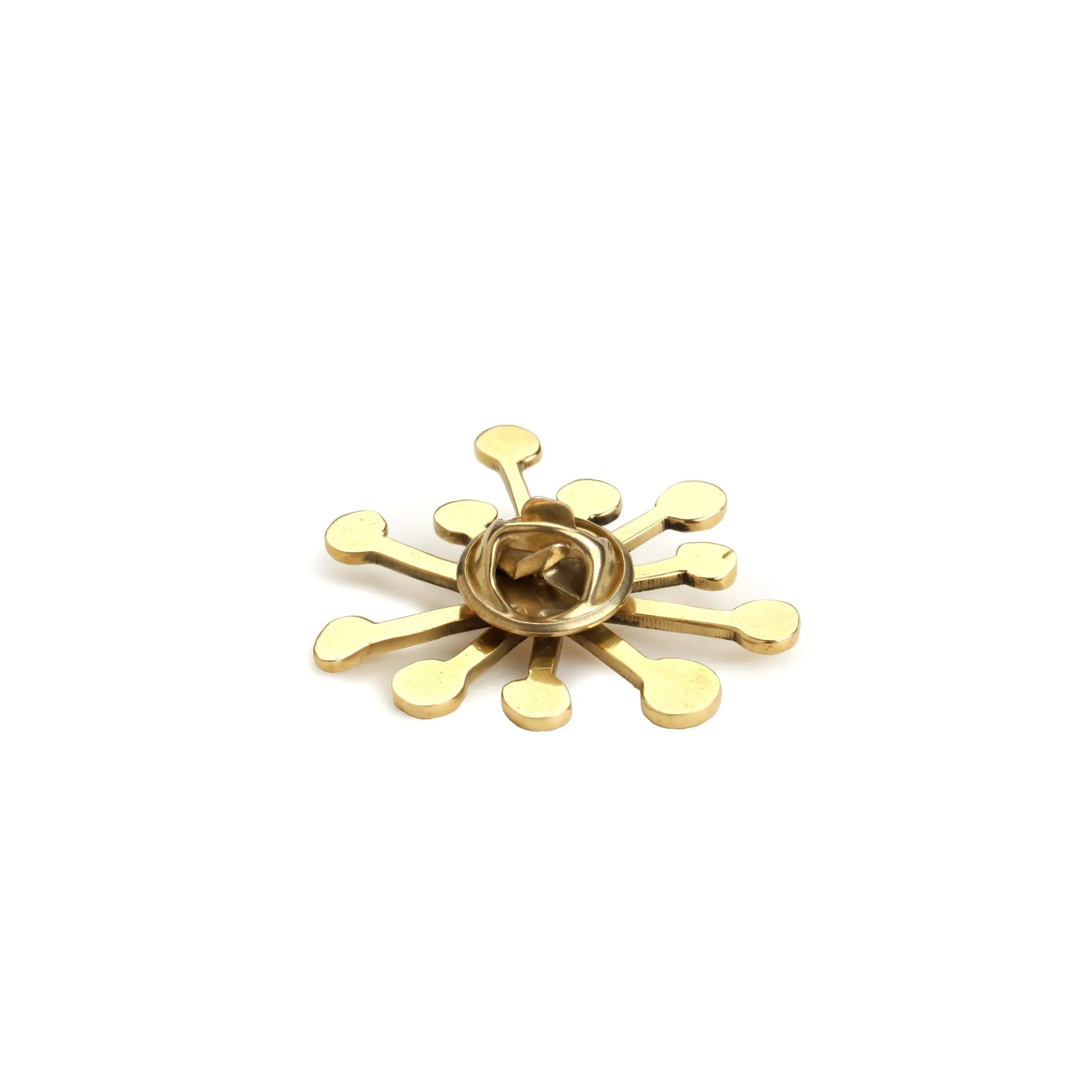 Large Brass Brooch With Fireworks Design