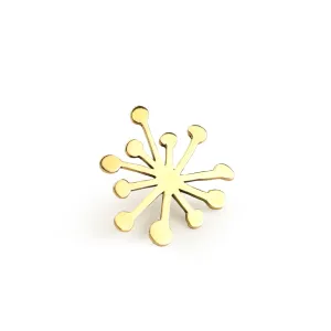 Large Brass Brooch With Fireworks Design