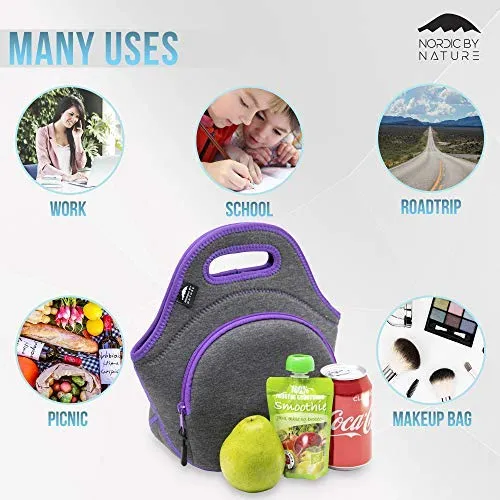 Large Neoprene Lunch Bag - Purple