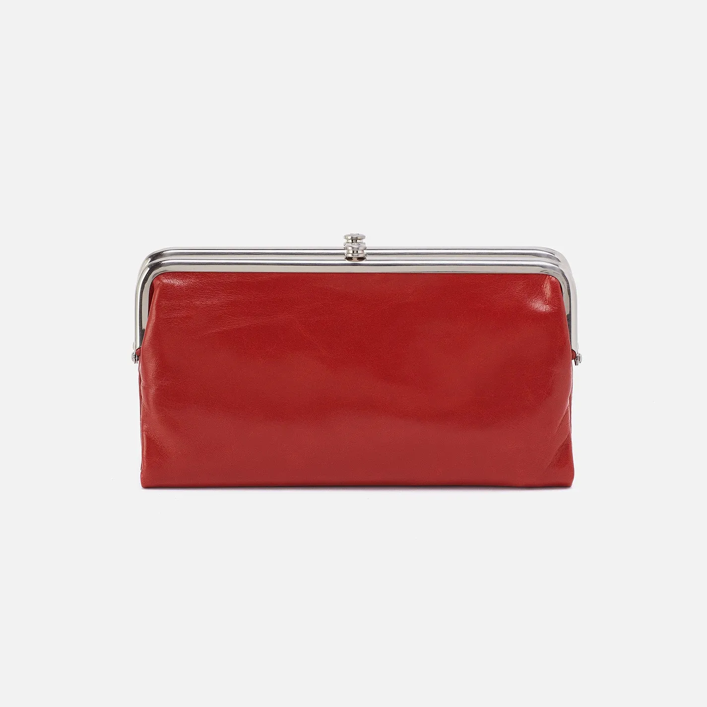 Lauren Clutch-Wallet In Polished Leather - Brick