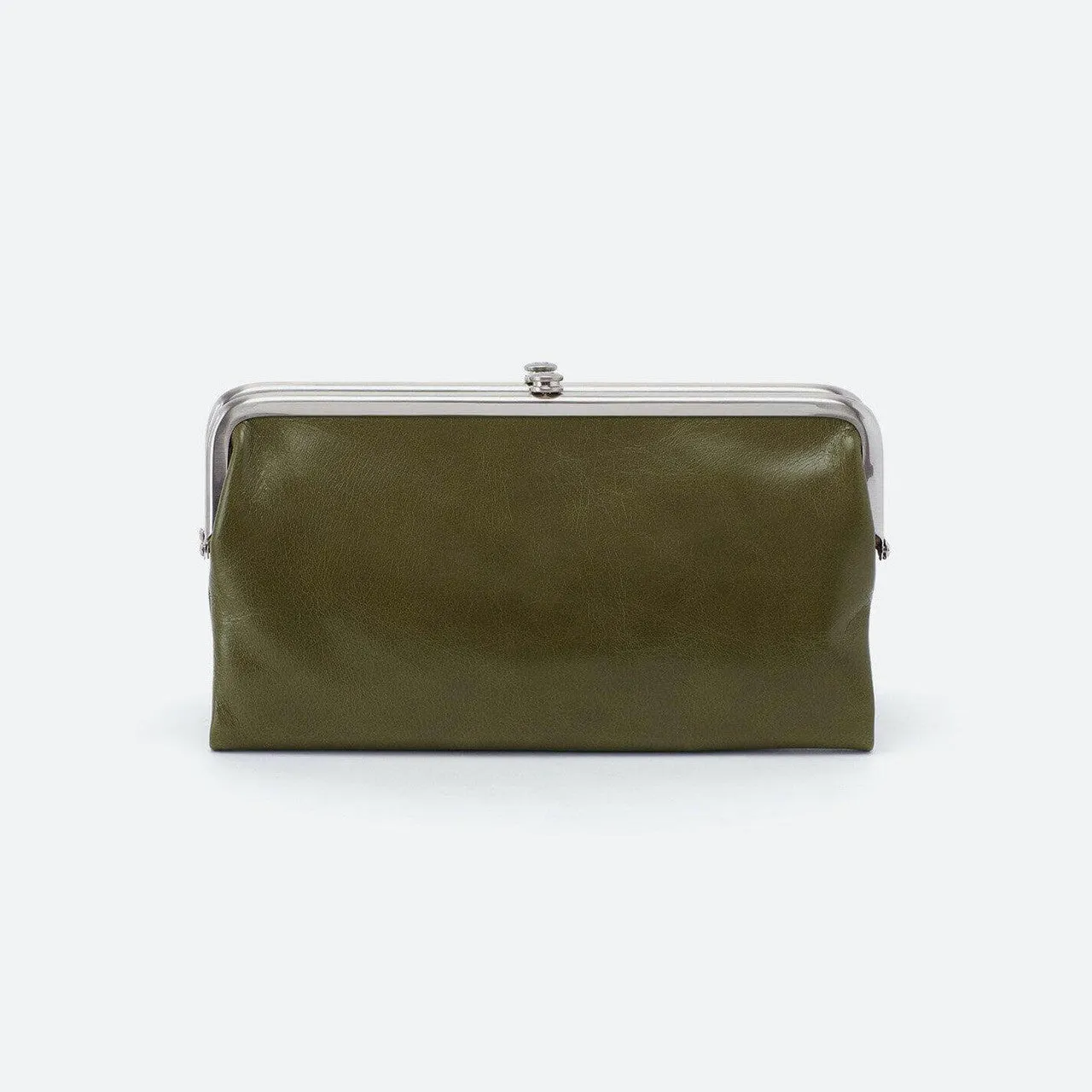 lauren polished leather clutch wallet