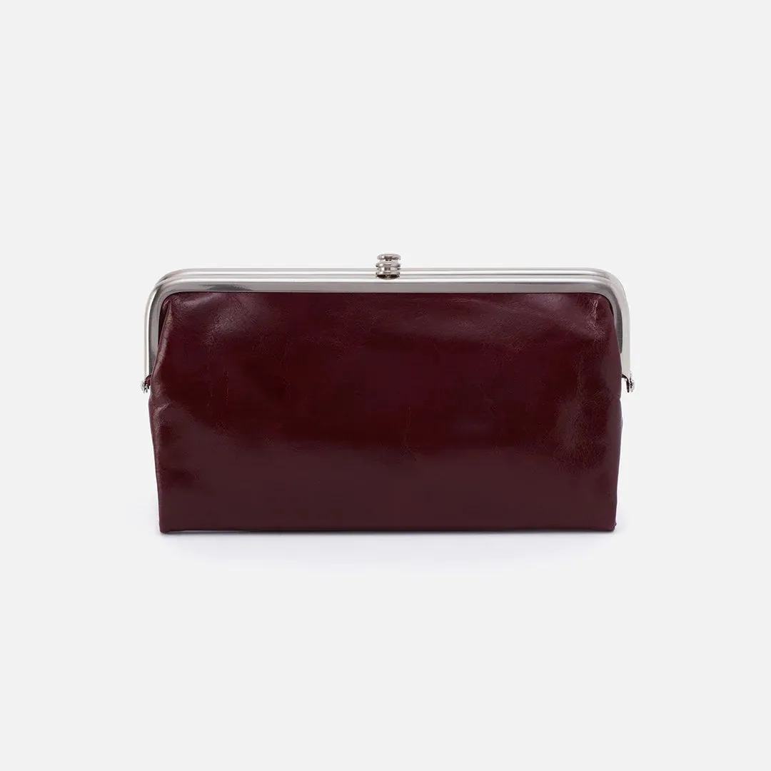 lauren polished leather clutch wallet