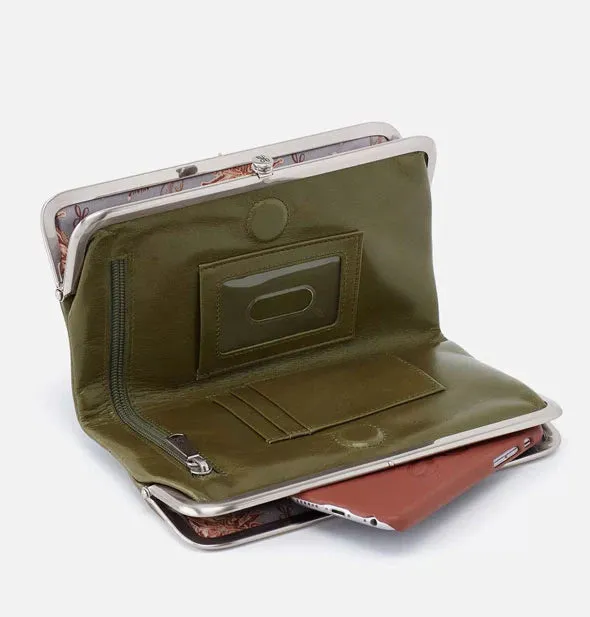lauren polished leather clutch wallet