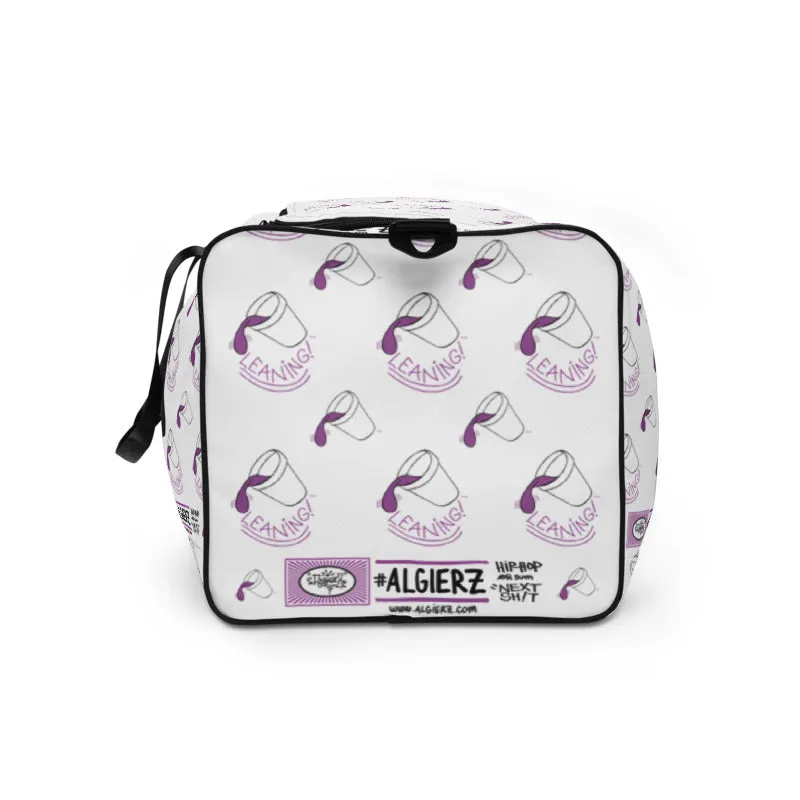 Leaning (Foam Cup) Repeating Design - White Duffle Bag