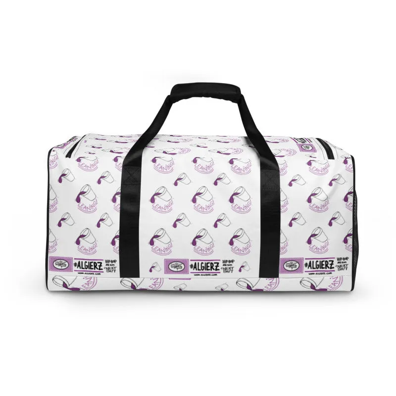 Leaning (Foam Cup) Repeating Design - White Duffle Bag