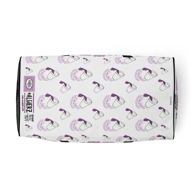 Leaning (Foam Cup) Repeating Design - White Duffle Bag