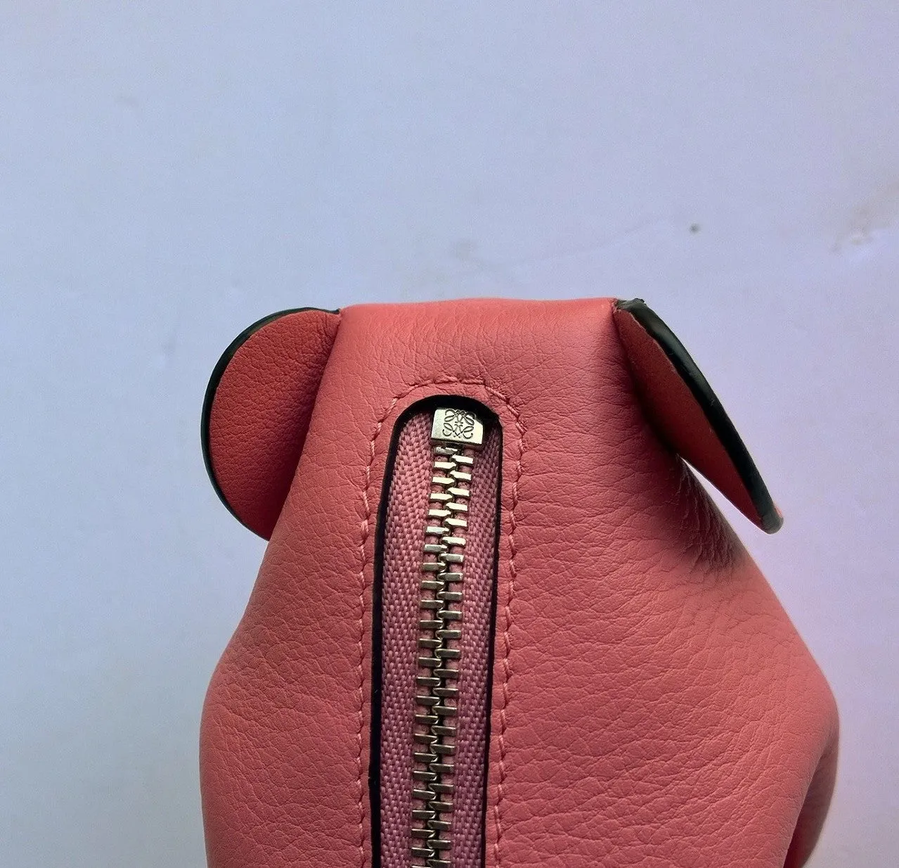 Loewe Elephant Coin Purse Leather Pouch Case Pink