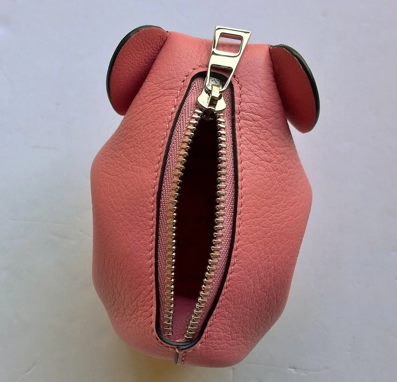 Loewe Elephant Coin Purse Leather Pouch Case Pink