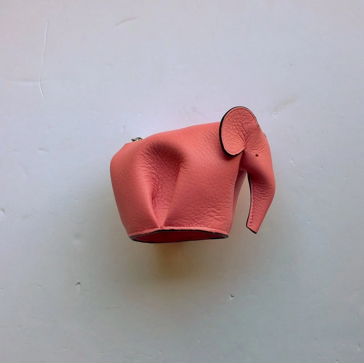 Loewe Elephant Coin Purse Leather Pouch Case Pink