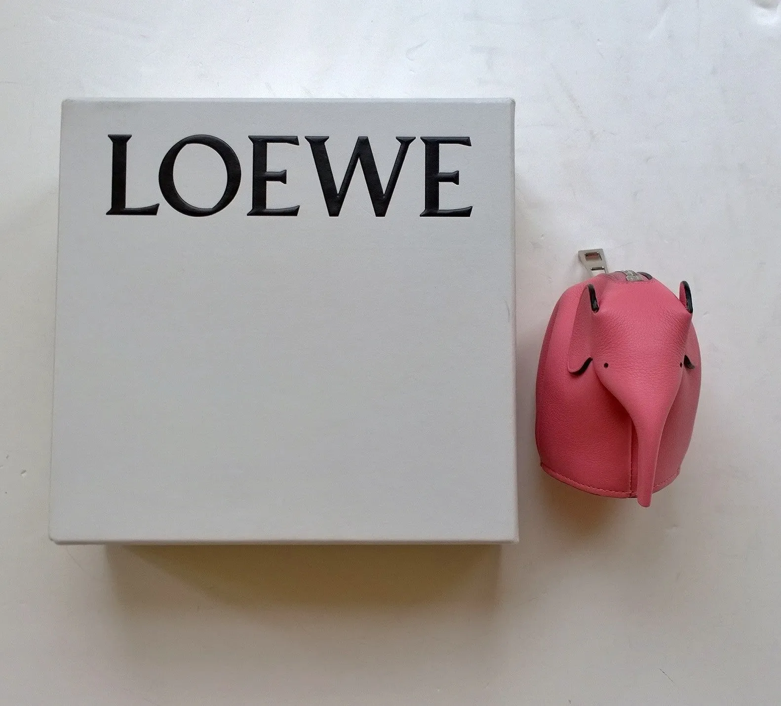 Loewe Elephant Coin Purse Leather Pouch Case Pink